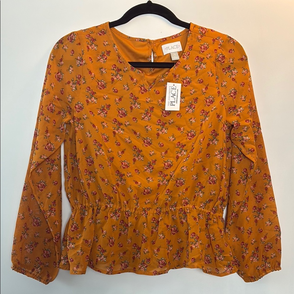 The Children's Place Mustard Floral Kids Blouse